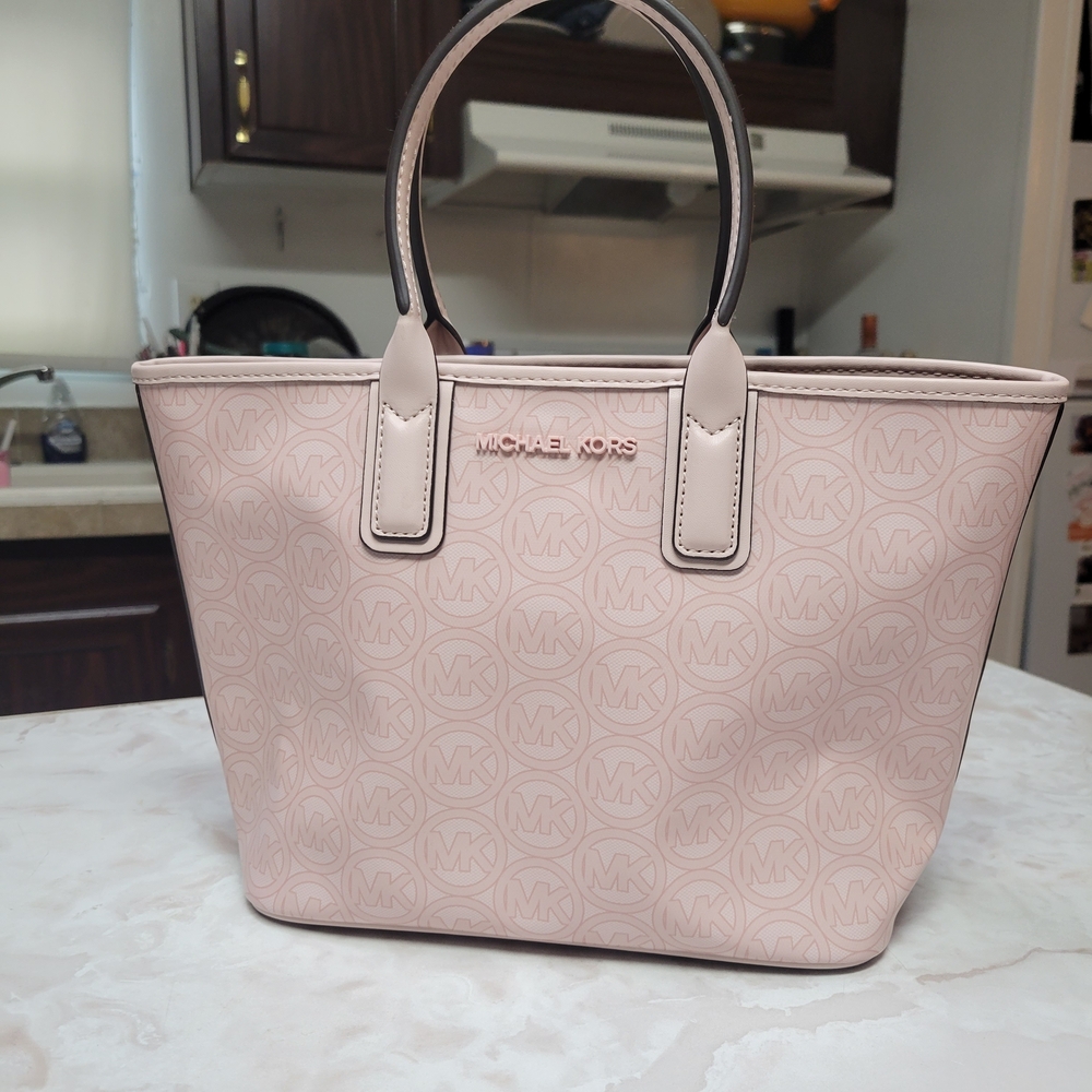 Michael Kors Jodie Small Tote Powder Blush MK Logo NWT